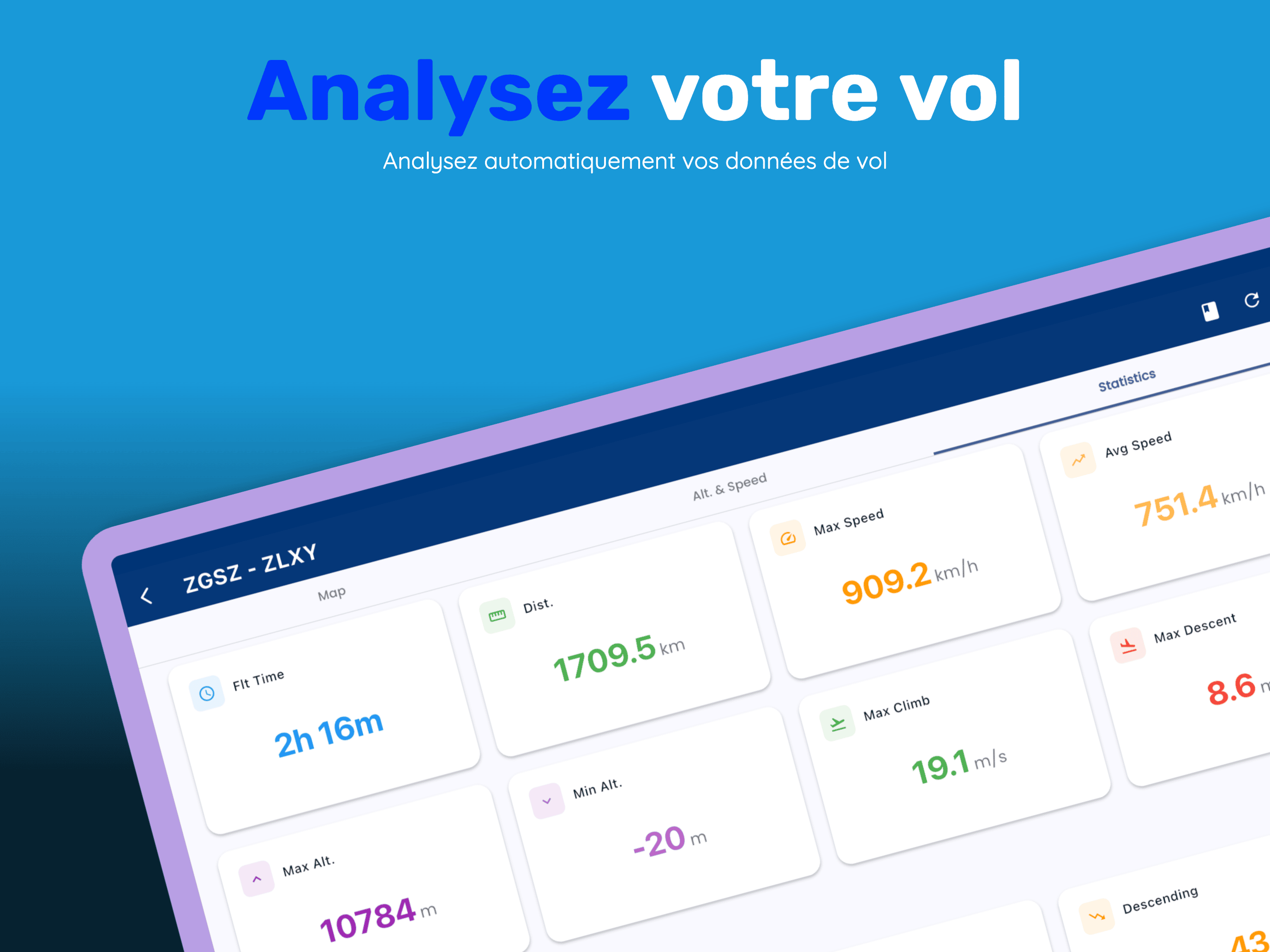 Enregistreur de Traces GPS Pilot Kit montrant la visualisation 3D de la trajectoire et l'analyse des performances